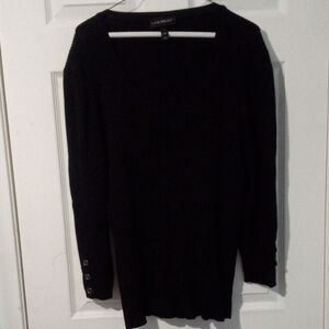 Lane Bryant Classic Black Scoop Neck Sweater